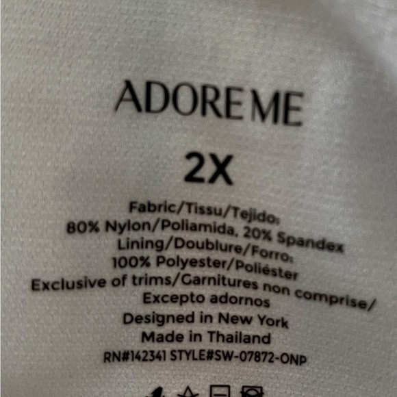 Adore Me Blue and Orange One Piece Swimsuit with Plunging V-Neck - Picture 9 of 9